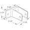 Prime-Line One Ear Wall Bracket, For 1-1/4 in. Panels, Zinc Alloy, Chrome Plated Finish (Single Pack) 656-6395 - alternate 2
